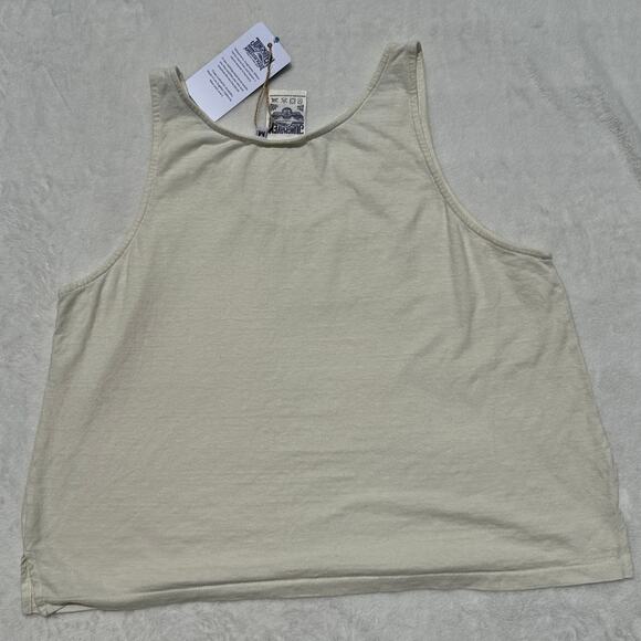 Jungmaven Cropped Tank Top Shirt Size Medium Hemp Cotton Washed White NWT - Picture 11 of 11